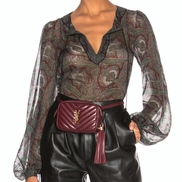 Saint Laurent Tops - FINAL🆕Saint Laurent Wool Peasant Paisley Top